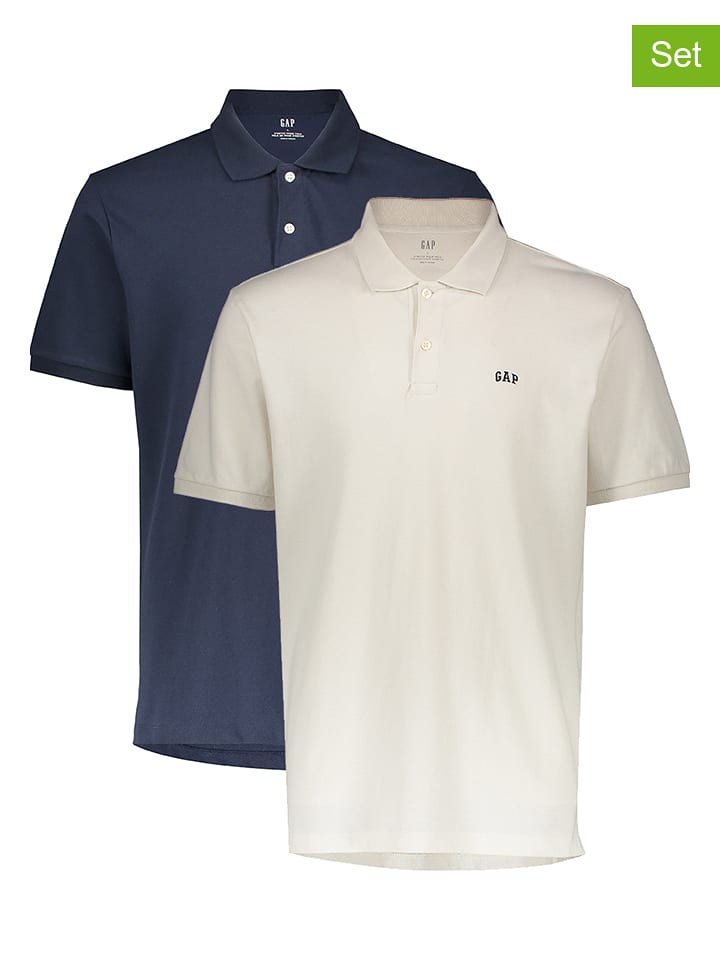 GAP 2er-Set: Poloshirts in Dunkelblau/ Weiß - XXL