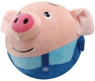 Inspired Living SmartPlay Interactive Plush Self Moving Dog Toy With Automatic Bounce And Squeak blue Pig