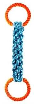 Uplift Essentials Hand Woven Multi Knot Cotton Rope Dog Toy blue