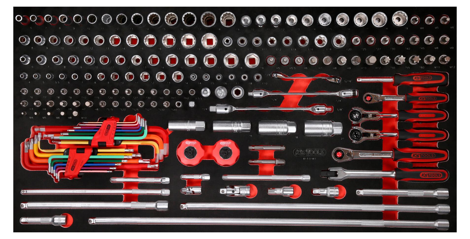 KS Tools 813.0183, Steckschlüssel-Satz, 183 Kopf/Köpfe, 9,27 kg