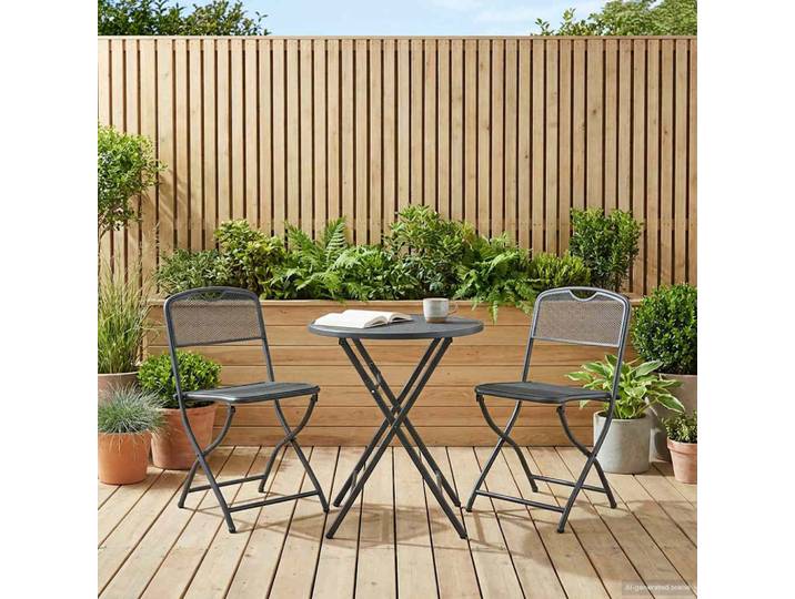 vidaXL Gartenstühle 2 stk. Anthrazit Eisen Umwandelbar