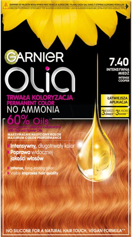 Garnier Olia Big Kit Permanent hårfärgningsmedel Skugga 7.40 Intensywna Mied 1 st.