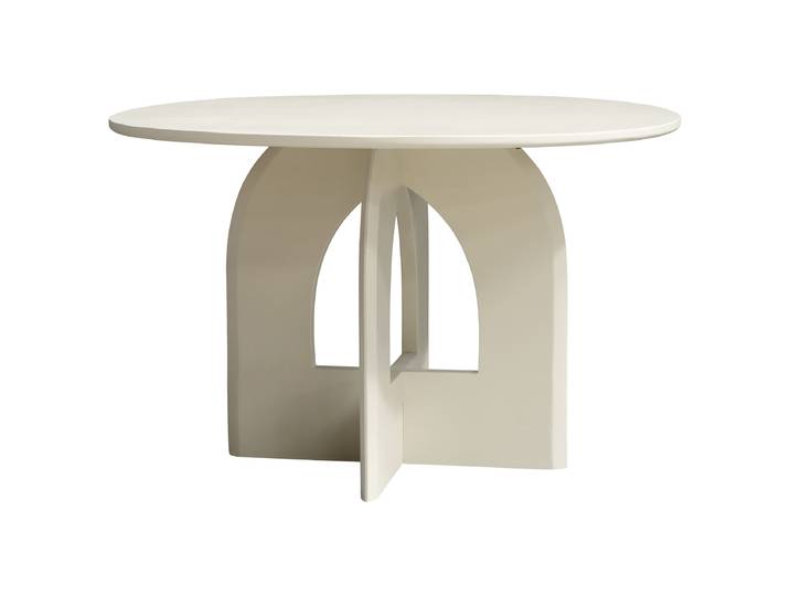 Massiver Esstisch NAMOSO Ø 120cm Beige/Cremeweiß