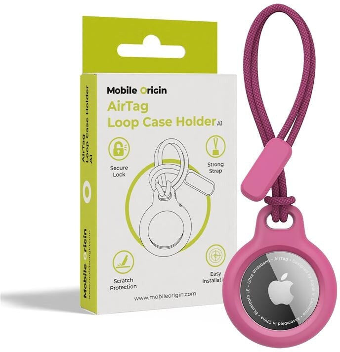 Mobile Origin AirTag 1. & 2. Gen. Loop Cover - Lyserød