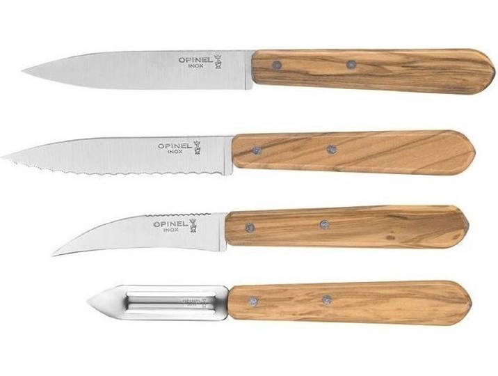 Opinel Les Essentiels messenset 4-delig olijfhout