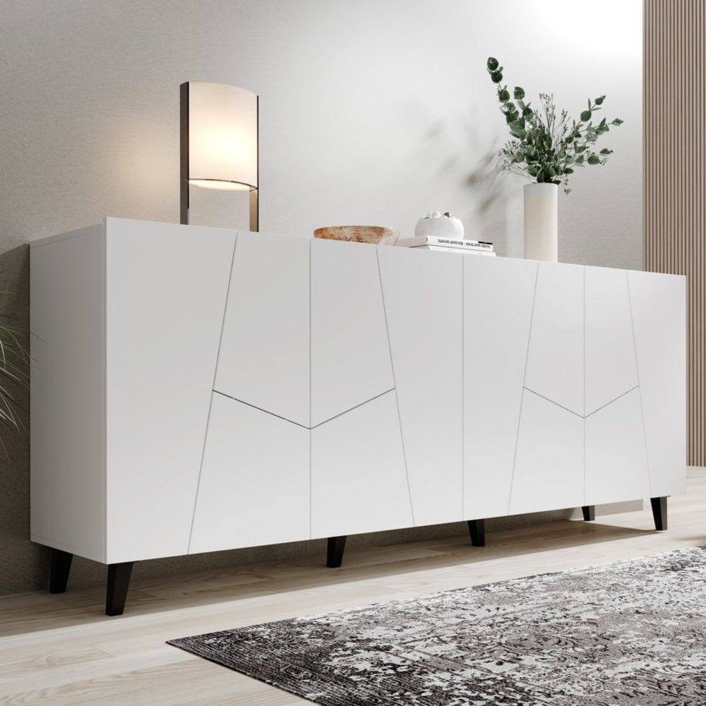 MSO Buffet design blanc mat 200cm Blanc 200x82x200cm