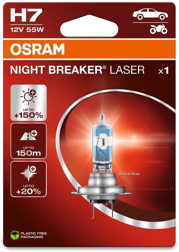 Ams-Osram Lampadina, luce abbagliante/marcia diurna NIGHT BREAKER® LASER 64210NL-1BL