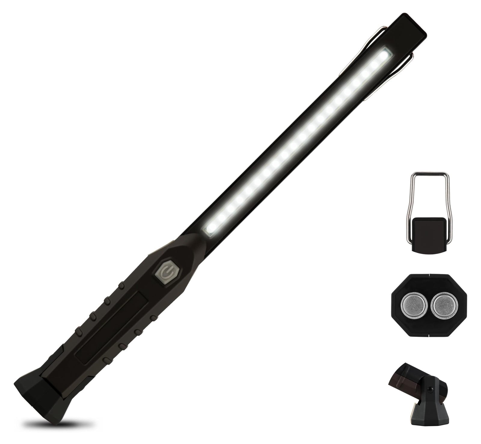 REV LED werklamp met inklapbare standaard en ophangoog, grijs