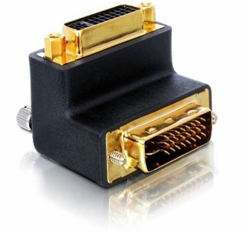 Delock 65173 DVI Adapter [1x DVI-Stecker 24+1pol. - 1x DVI-Buchse 24+5pol.] Schwarz