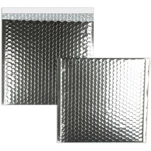 Blanke Luftpolstertaschen für DIN C6, 160 x 160mm, haftklebend, silber, 10 Stück