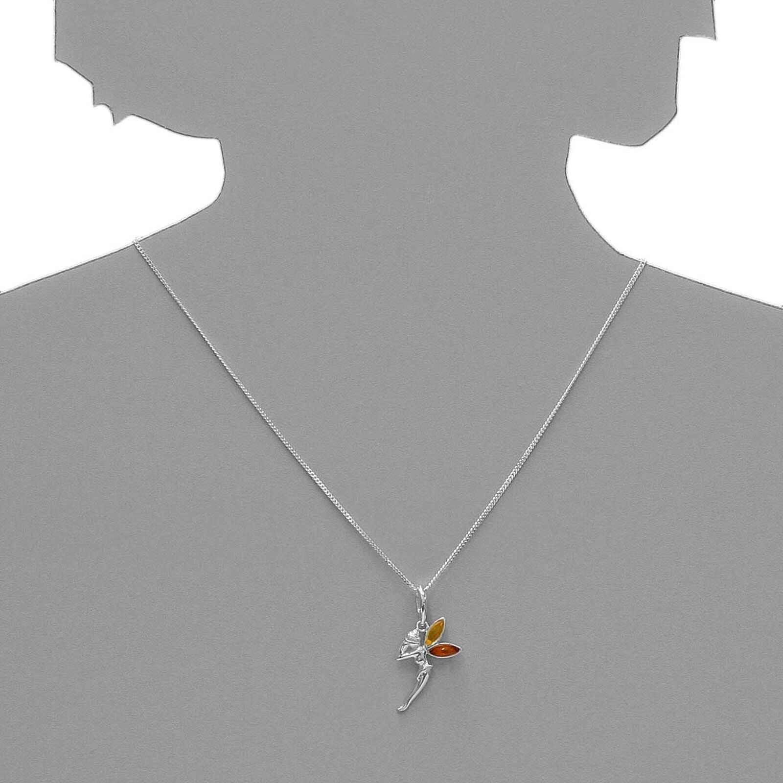 Kettenanhänger OSTSEE-SCHMUCK "Ostsee-Schmuck Anhänger Elfe Anhänger Elfe", weiß (weiß, neutral), Schmuckanhänger, Damen, 34 x 16mm, Silber 925 (Sterlingsilber), 2,7 g, Kettenanhänger