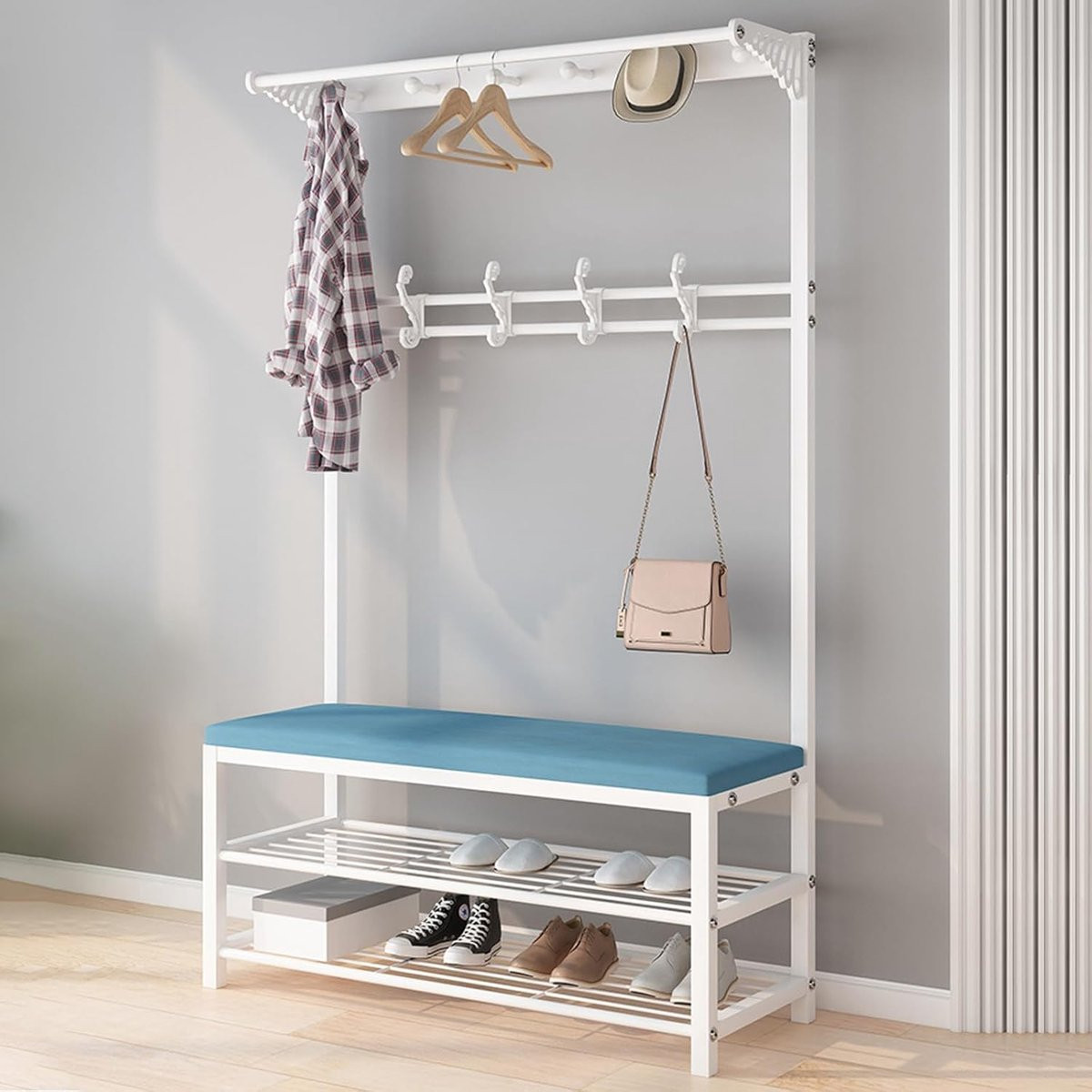 Halboom Kapstok - 4-in-1 Functioneel Entree Meubel voor de Hal of Slaapkamer