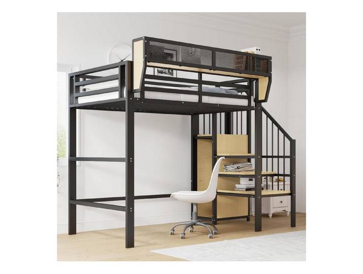 LuxusKollektion Hochbett Hochbett 90x200 cm mit Treppe (1-St)