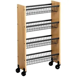 KESPER Küchenwagen, Metall, MDF, 45x17x77cm, braun, Holzwerkstoff
