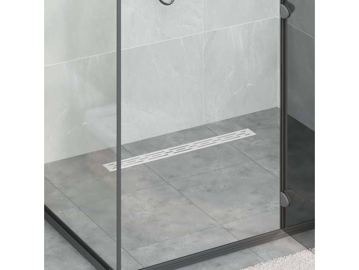 vidaXL Duschabfluss mit Liniendesign Silber 70 cm Edelstahl 304