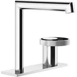 Gessi Anello, Waschtisch-Einhebelmischer, separater Auslauf, auf Platte montiert, Auslauf Höhe 162mm x Ausladung 144mm, ohne Ablaufgarnitur, 63315149, Farbe: Finox Optik