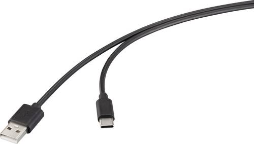 Renkforce USB-Kabel USB 2.0 USB-A Stecker, USB-C Stecker 2.00m Schwarz RF-6830422