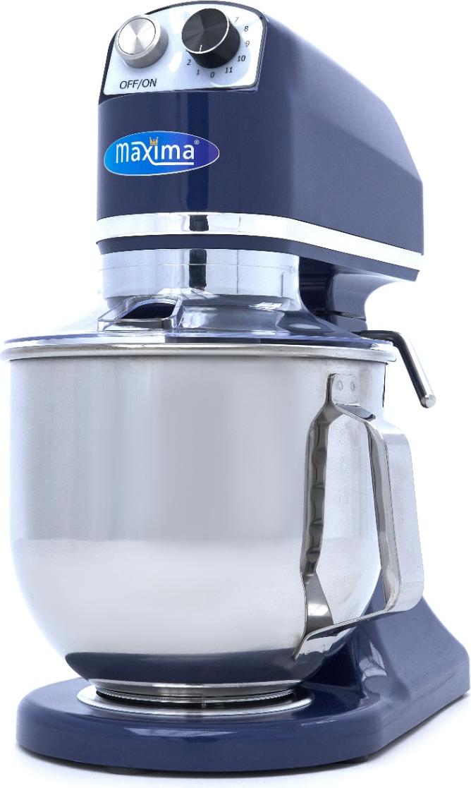 Maxima - Gastro Planetenmischer - 7 l - Bis zu 2 kg Teig - Stahlblau