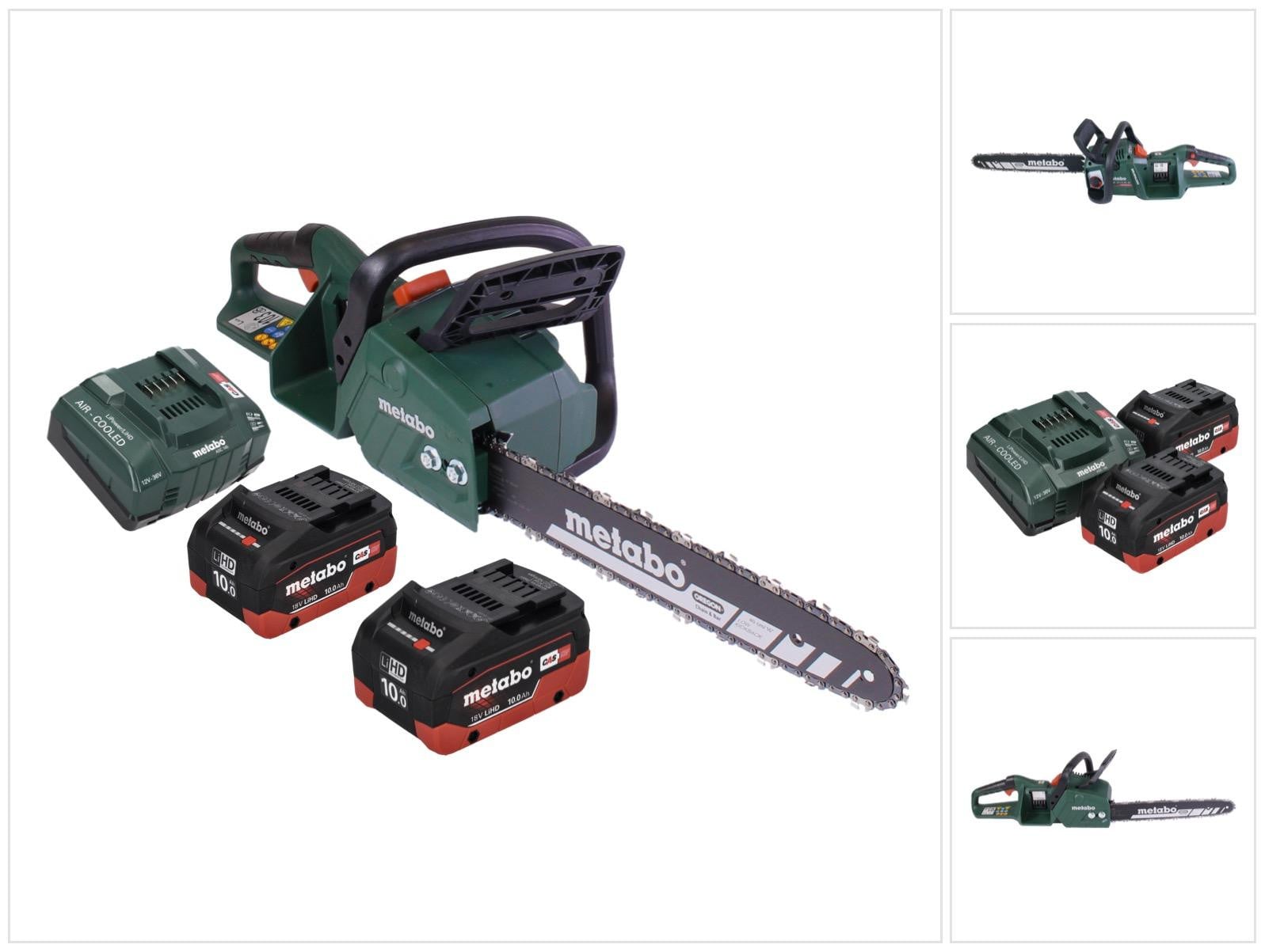 Metabo MS 36-18 LTX BL 40 Accu-kettingzaag 36 V met 40 cm zaagblad, 2x 10.0 Ah accu en lader