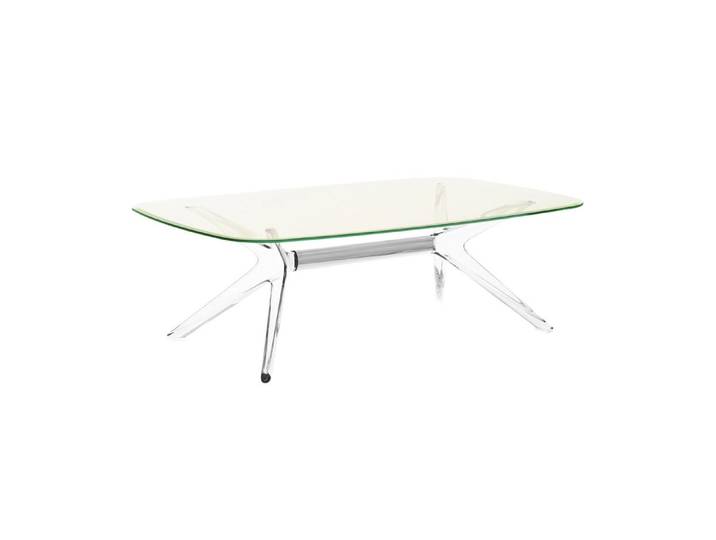 KARTELL table basse BLAST avec plateau rectangulaire [DERNIÈRE PIÈCE] (Plateau jaune, structure cristal et chrome - Base en technoploymère et [...]