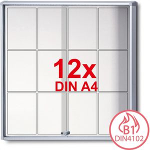 Showdown-Displays Schaukasten SL-Linie, B1, innen, 12 x A4, magnetisch, abschließbar, schwer entflammbar
