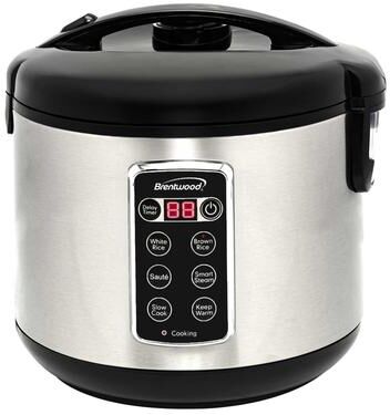 Brentwood 16 Cups 6 Function Smart Multi-Cooker Rice Cooker in Stainless Steel