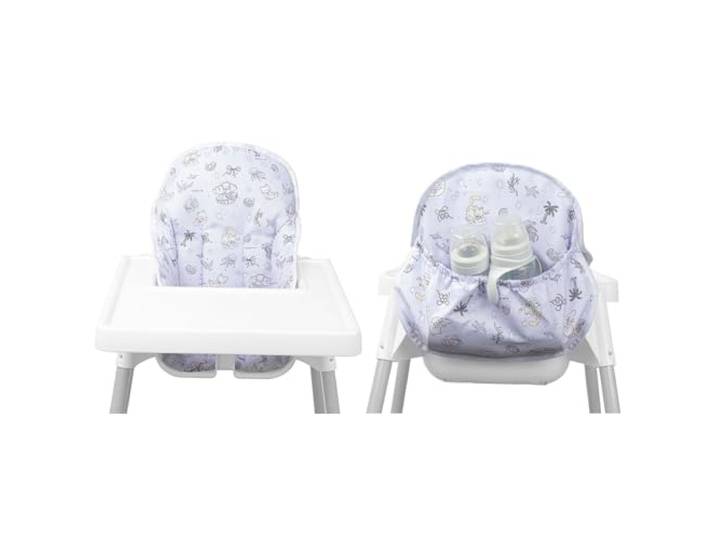 Lomgwumy IKEA Coussin de chaise haute IKEA\, coussin anti-lop\, avec sac de chaise\, pour chaise haute IKEA Antilop\, coton antidérapant\, doux\, assise plus confortable pour bébé (motif chat violet\, animal