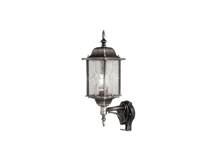 Wexford Außenwandlampe Sensor schwarz/silber, IP44 - Elstead - Antik - Metall - Einflammig