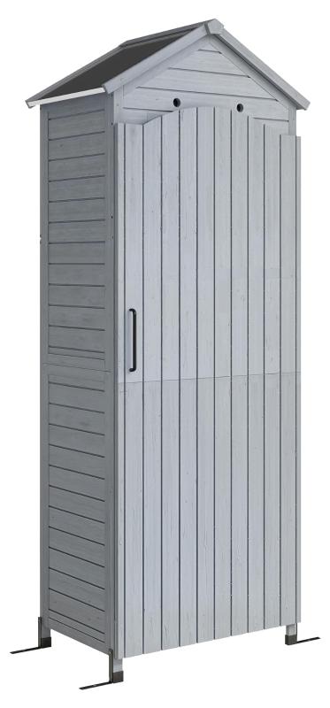 Gartenschrank Holz extra hohe Geräteschuppen mit verstellbar Ablage magnetisch Tür galvanisiert Dach Belüftung
