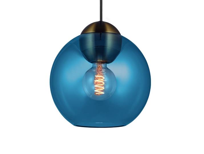 BUBBLES Hängelampe, blau, Ø 24 cm, Glas, E27 - Halo Design - Wohnzimmer - Einflammig