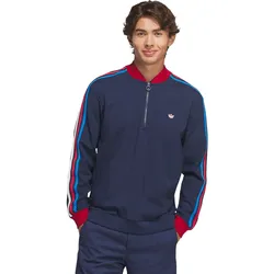 adidas Golf Originals Pullover 3 Stripes 1/4 Zip, indigo/rot