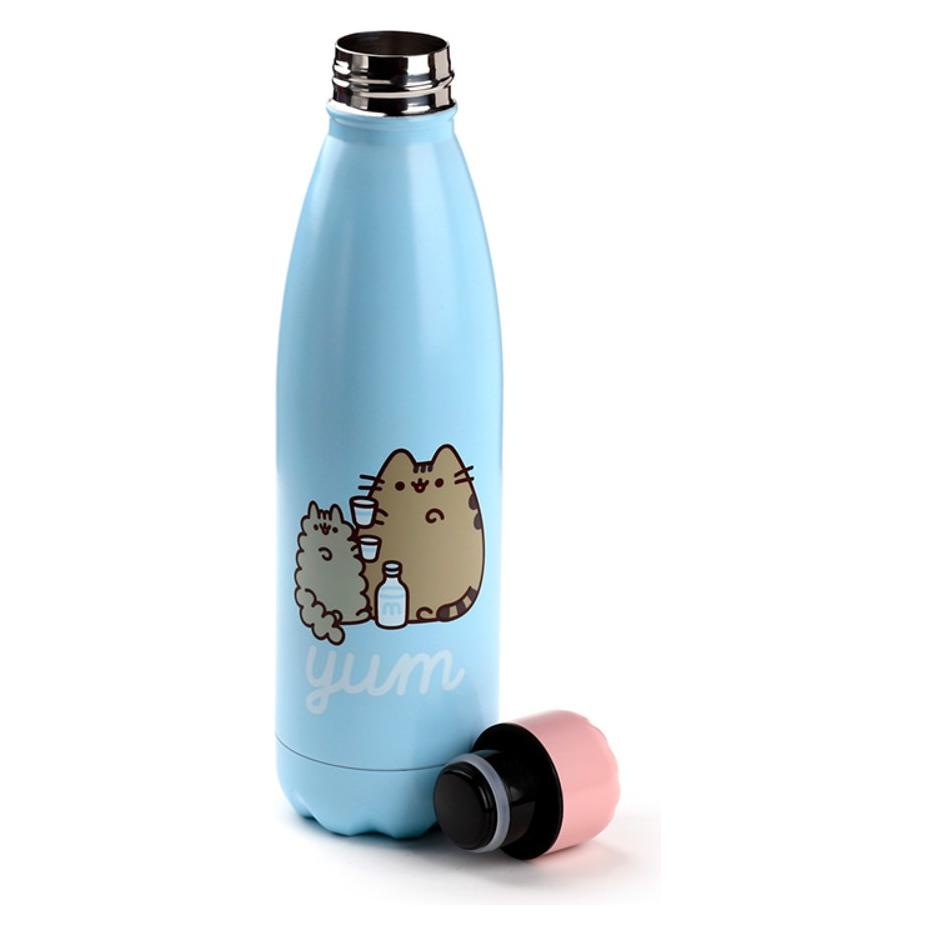 Puckator Pusheen the Foodie Cat Wiederverwendbare, thermoisolierte Heiß- und Kaltgetränkeflasche aus Edelstah (0.50 l) (BOT150)