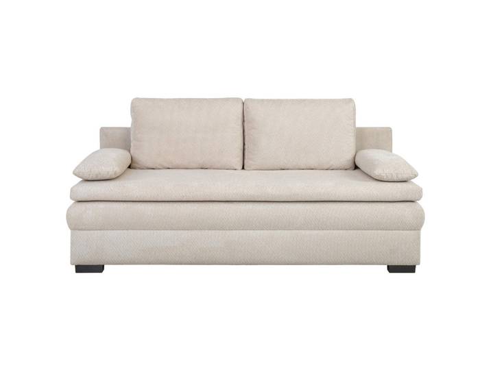 Carryhome Schlafsofa, Beige, Kunststoff, 2-Sitzer, Füllung: Schaumstoff, Silikon,Schaumstoff, Silikon, 195x93x83 cm, Liegefunktion, Schlafen auf Sitzhöhe, Rücken echt, Wohnzimmer, Sofas & Couches, Schlafsofas, Schlafsofas mit Bettkasten