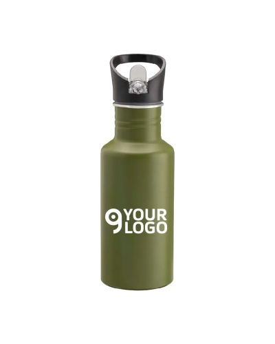Bottiglia Alluminio 600ml con Cannuccia Estraibile Personalizzate o neutre
