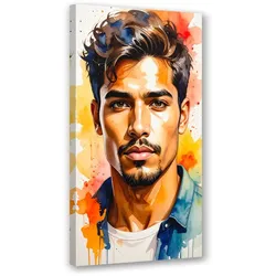 LEINWANDBILD Hübscher Mann Modell 50x100cm