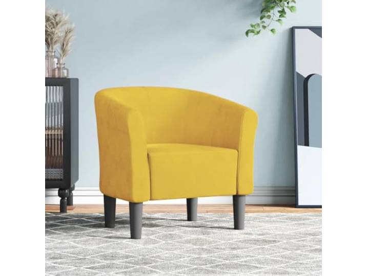 WHOPBXGAD Samt Modern Clubsessel Gelb Clubsessel Gelb Samt Moderner Akzentsessel mit weichem Samtbezug und stabilem Kiefernholzgestell für Wohnzimmer Schlafzimmer