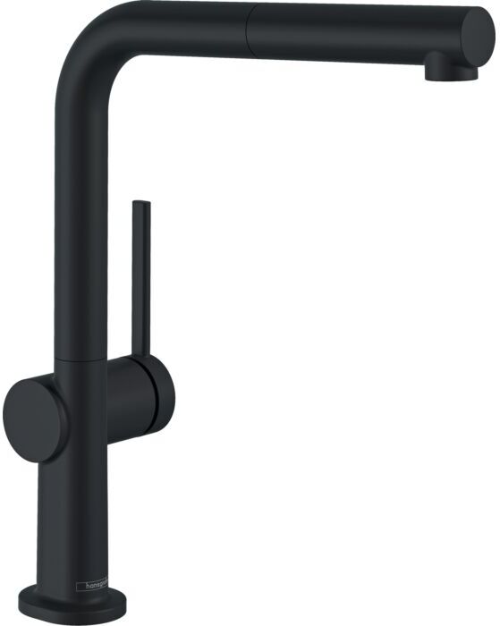 Hansgrohe Spültisch-Einhebelmischer 72809670 mit Ausziehauslauf, 1jet, mattschwarz