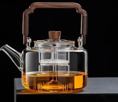 Inspired Living Heat Resistant Glass Teapot With Infuser Integrated Steaming & Boiling Kettle For Home And Office a