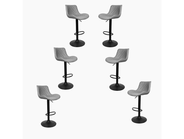Tabouret de bar - Shenglimeii - Lot de 6 - Cuir PU - Gris clair - Repose-pieds