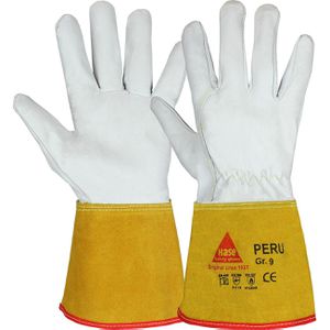 Hase Schweißerhandschuhe Peru 403835, Echt Leder, lange Stulpe, Größe S