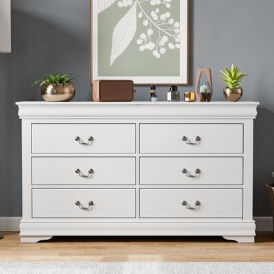 Furniture of America Mayday Traditional Solid Wood 6-Drawer Dresser