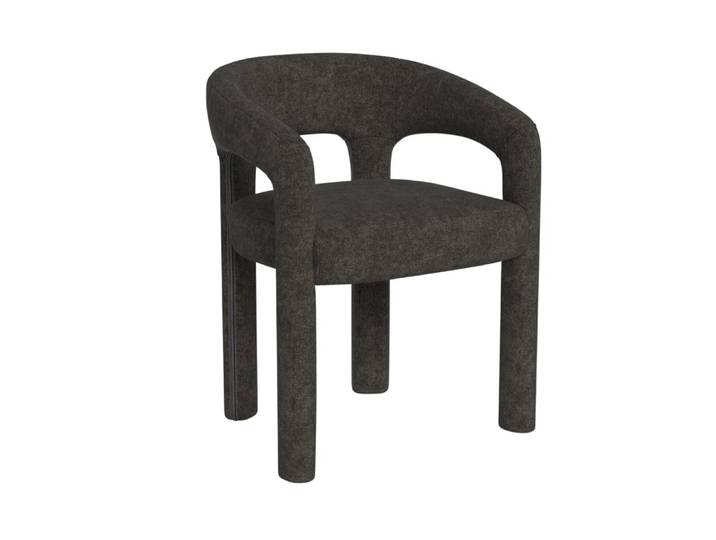 Fauteuil de salle à manger à accoudoirs en tissu anthracite