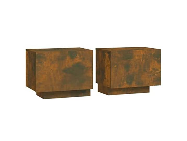 Fisinber Nachttisch Räuchereiche 100x35x40 cm Holzwerkstoff Breiter Beistellschrank für Schlafzimmer und Wohnzimmer mit viel Stauraum für Bücher und Dekoration in Räuchereiche Optik.