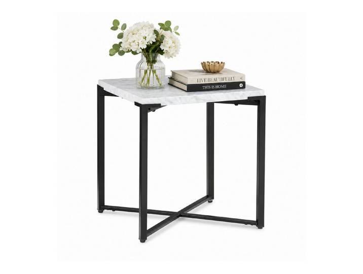 mukuhi Beistelltisch BEISTELLTISCH Saxon 51 cm Carrara-Marmor Metall