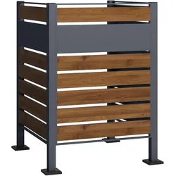 Wiltec, Gartenhaus + Gartenschrank, Mülltonnenzaun für eine Tonne Holzoptik Mülltonnenbox 60-240l Sichtschutz