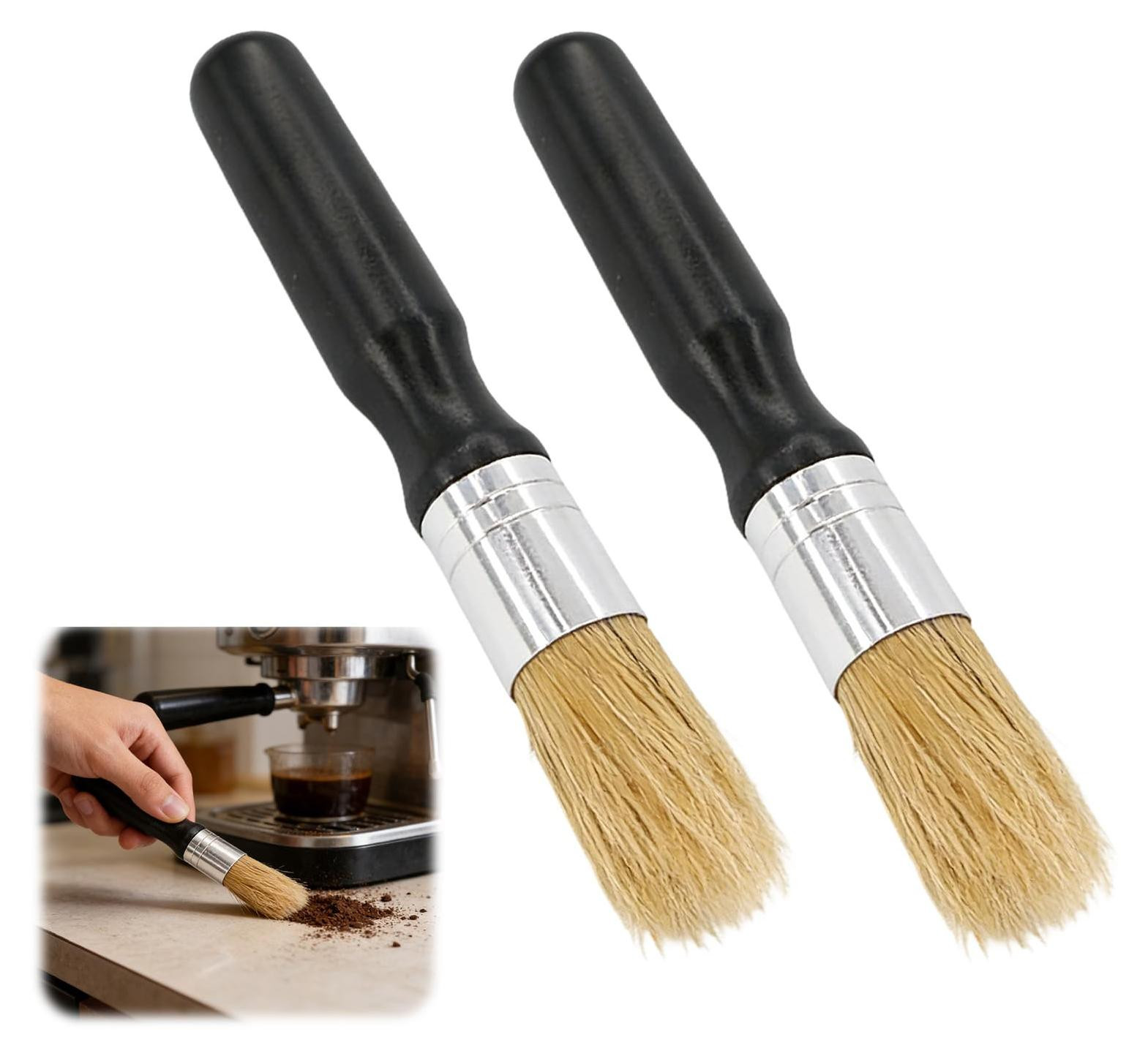 Dripio Barista-reinigingsborstelset met houten handvat, 2 stuks, 14 cm