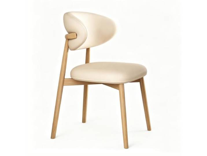 FCZVWPR Moderner Esszimmerstuhl, Konferenzraumstuhl, Tresenhocker Mit Gepolstertem Kissen Und Stuhlbeinen Aus Massivem Holz Mit Rückenlehne(Beige)