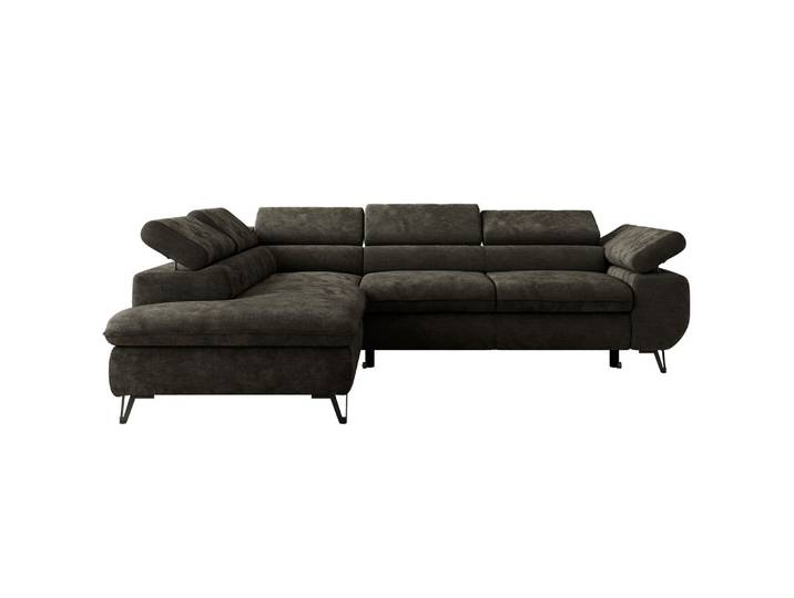 ECKSOFA PABLO L Dunkelgrau Schenille glatt - Links Seite