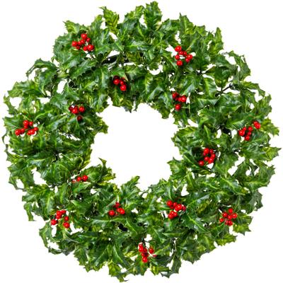 Dekokranz CREATIV GREEN "Weihnachtsdeko", grün, H:6cm Ø:51cm, Kunststoff, Dekokränze, mit Ilex-Beeren