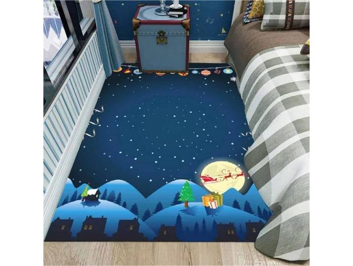 Tapis de jeu pour enfants - Dessin Animé Fusée - Multicolore - Rectangulaire - 1.2x60x90cm